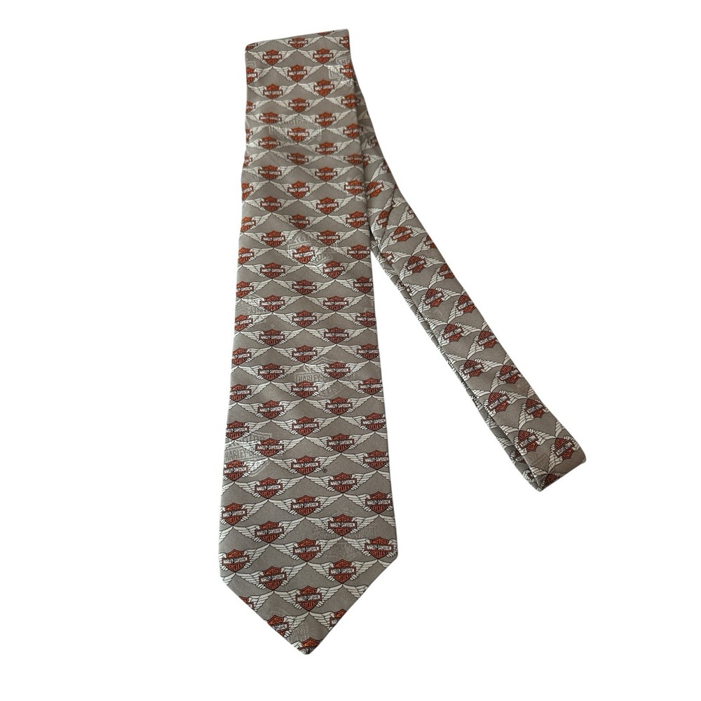 Vintage 2005 Harley-Davidson Classic Logo Neck Tie Ralph Silk Marlin Made in USA